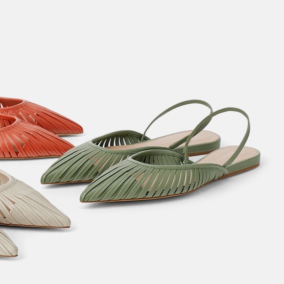 Zara sea green flat strappy mules - Picture 4 of 4